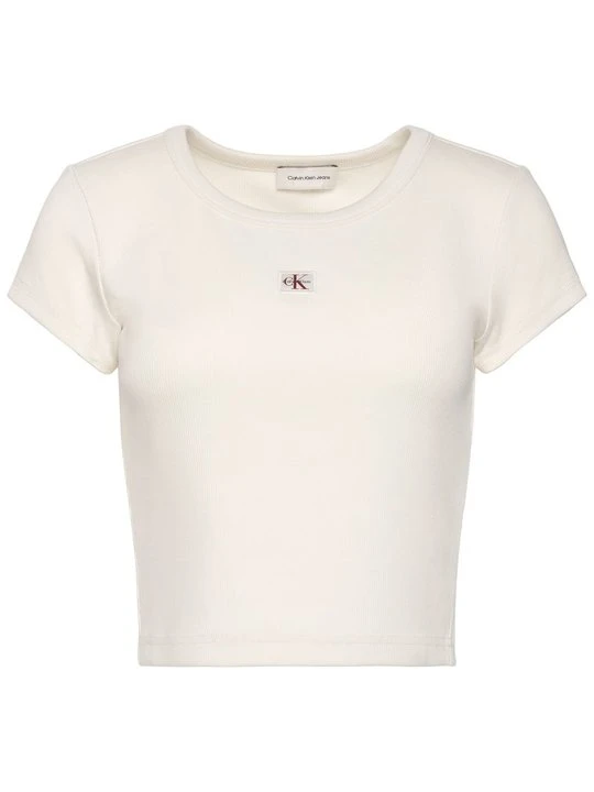 Zdjęcie produktu T-shirt basic Calvin Klein Jeans mleczny