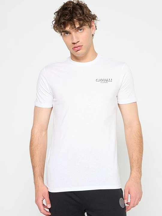 Zdjęcie produktu T-shirt basic Cavalli Class biały