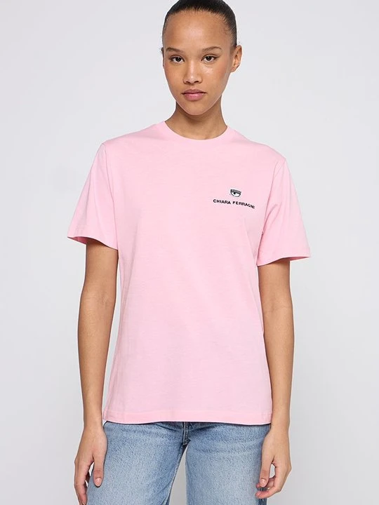 Zdjęcie produktu T-shirt basic Chiara Ferragni jasnoróżowy