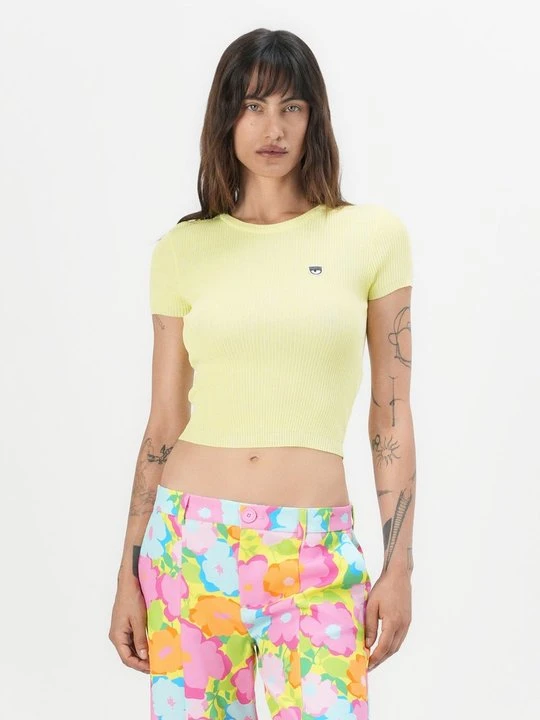 Zdjęcie produktu T-shirt basic Chiara Ferragni żółty