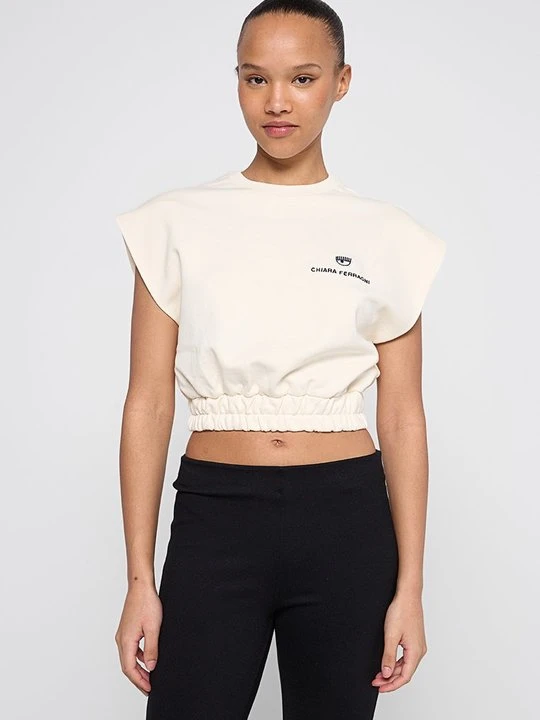 Zdjęcie produktu T-shirt basic Chiara Ferragni mleczny
