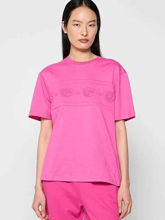 Zdjęcie produktu T-shirt basic Chiara Ferragni jagodowy