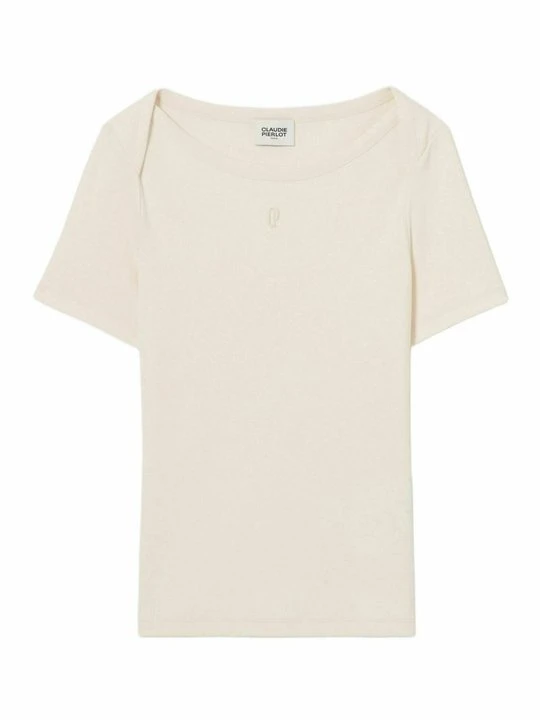 Zdjęcie produktu T-shirt basic CLAUDIE PIERLOT mleczny