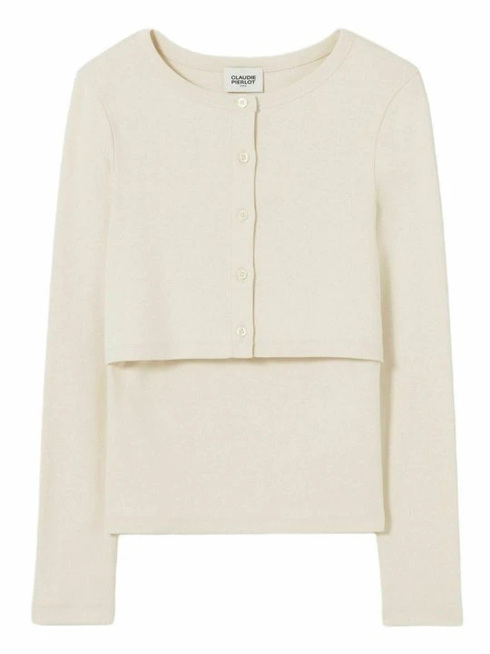 Zdjęcie produktu T-shirt basic CLAUDIE PIERLOT mleczny