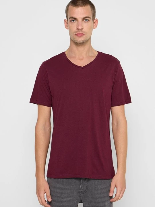 Zdjęcie produktu T-shirt basic DeFacto bordowy