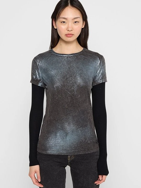 Zdjęcie produktu T-shirt basic Diesel srebrny