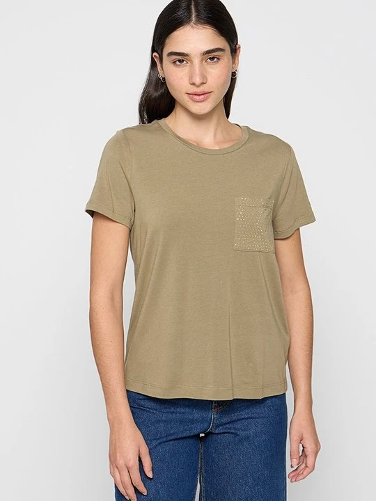 Zdjęcie produktu T-shirt basic DKNY jasny brąz