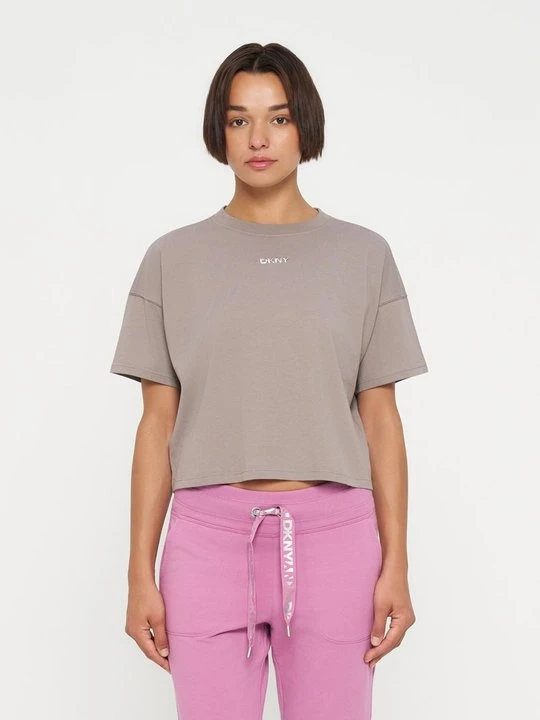 Zdjęcie produktu T-shirt basic DKNY brązowy