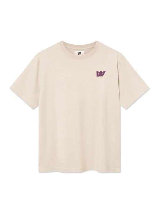 Zdjęcie produktu T-shirt basic Double A By Wood Wood beżowy melanż