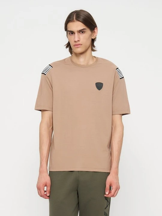 Zdjęcie produktu T-shirt basic EA7 Emporio Armani jasnobrązowy
