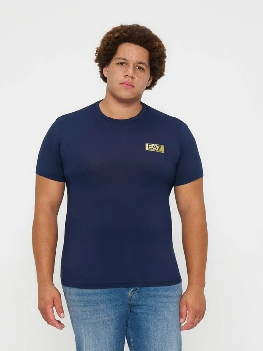 Zdjęcie produktu T-shirt basic EA7 Emporio Armani metaliczna czerń
