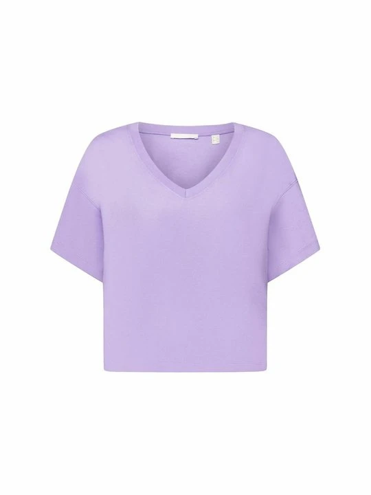 Zdjęcie produktu T-shirt basic Esprit ciemnoliliowy