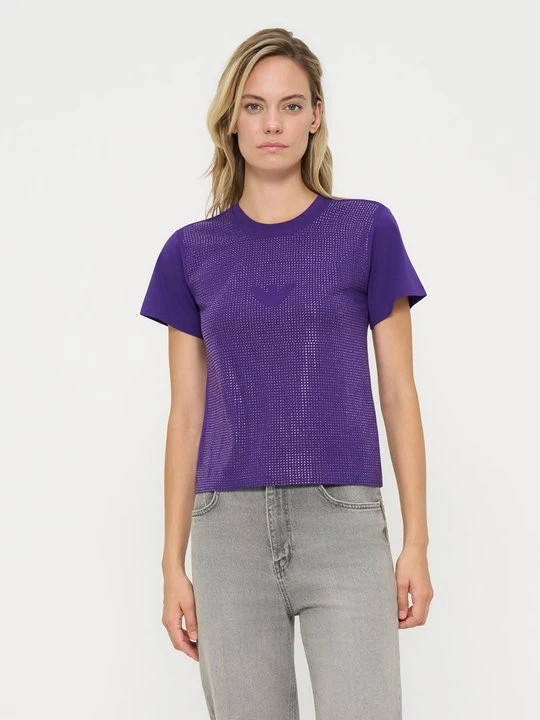 Zdjęcie produktu T-shirt basic Emporio Armani fioletowy