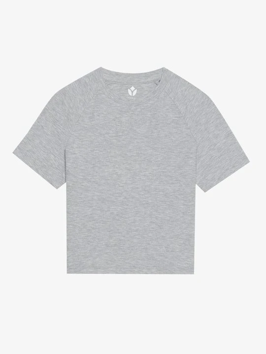 Zdjęcie produktu T-shirt basic Even&Odd jasnoszary melanż