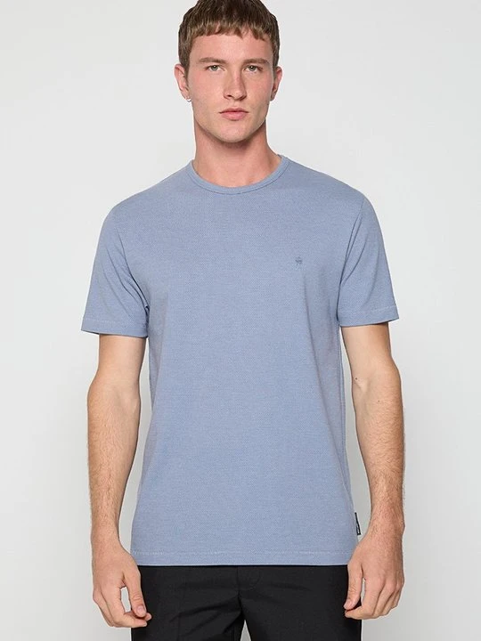 Zdjęcie produktu T-shirt basic French Connection niebieski melanż