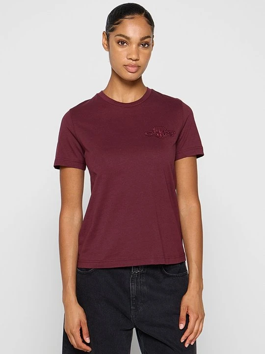 Zdjęcie produktu T-shirt basic Gant bordowy