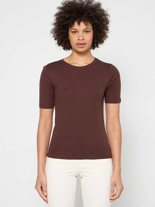 Zdjęcie produktu T-shirt basic GAP ciemnobrązowy