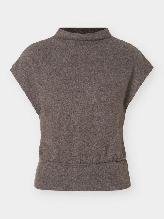 Zdjęcie produktu T-shirt basic Gina Tricot brązowy melanż