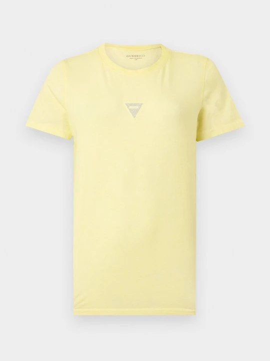 Zdjęcie produktu T-shirt basic Guess jasnożółty
