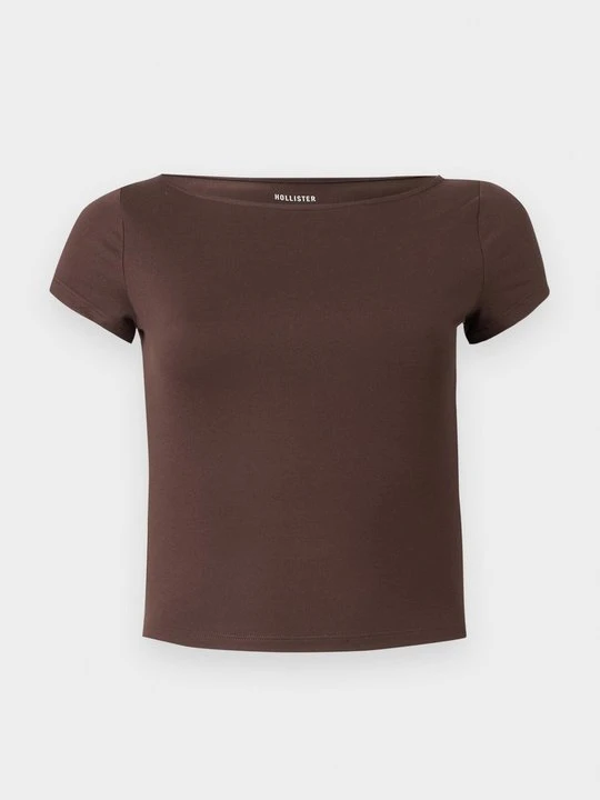 Zdjęcie produktu T-shirt basic Hollister Co. brązowy