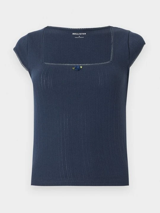 Zdjęcie produktu T-shirt basic Hollister Co. granatowy