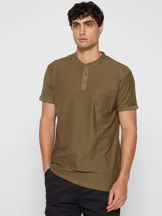 Zdjęcie produktu T-shirt basic INDICODE oliwkowy