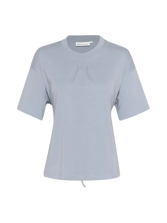 Zdjęcie produktu T-shirt basic Karen by Simonsen niebieski melanż