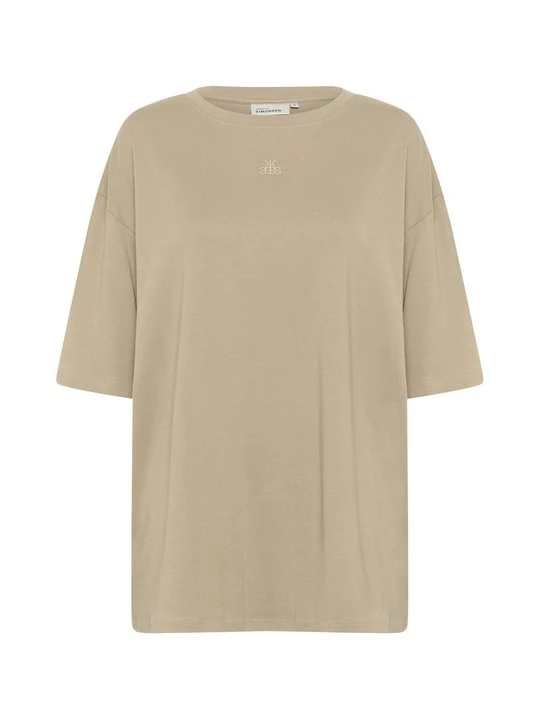 Zdjęcie produktu T-shirt basic Karen by Simonsen piaskowy