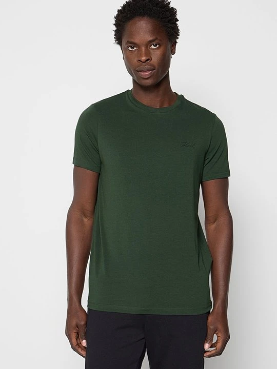 Zdjęcie produktu T-shirt basic KARL LAGERFELD ciemnozielony