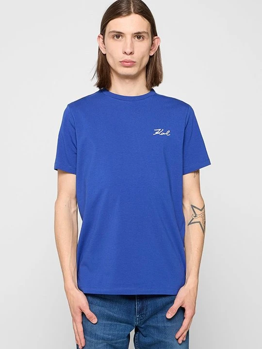 Zdjęcie produktu T-shirt basic KARL LAGERFELD błękit królewski