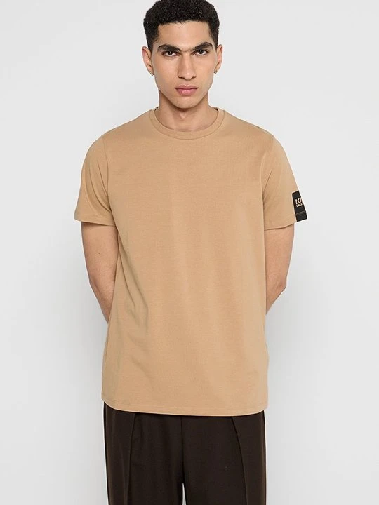 Zdjęcie produktu T-shirt basic KARL LAGERFELD piaskowy
