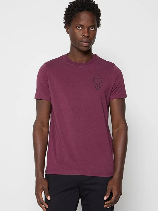 Zdjęcie produktu T-shirt basic KARL LAGERFELD jagodowy