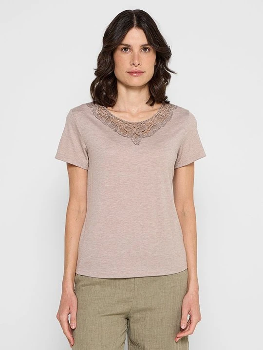 Zdjęcie produktu T-shirt basic Le Jardin du Lin beżowy