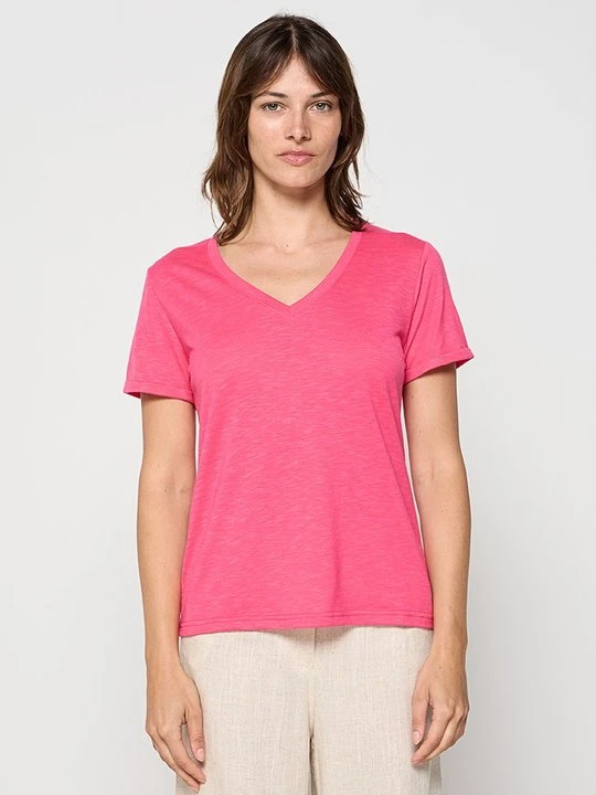 Zdjęcie produktu T-shirt basic Le Jardin du Lin różowy