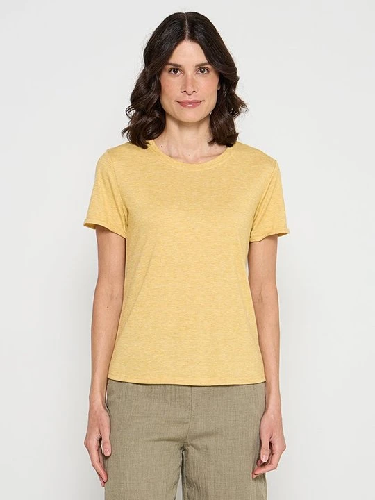 Zdjęcie produktu T-shirt basic Le Jardin du Lin żółty