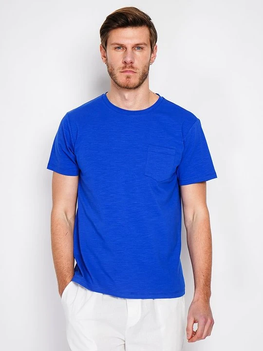 Zdjęcie produktu T-shirt basic Le Jardin du Lin błękit królewski