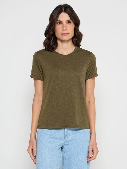 Zdjęcie produktu T-shirt basic Le Jardin du Lin khaki