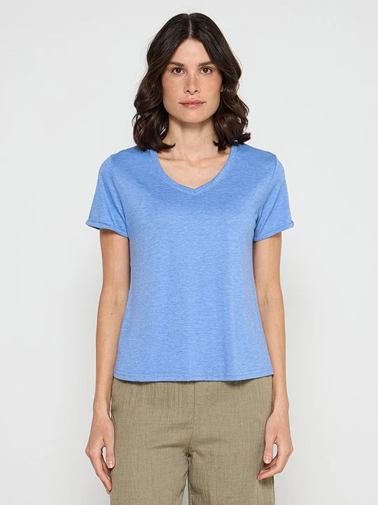 Zdjęcie produktu T-shirt basic Le Jardin du Lin niebieski