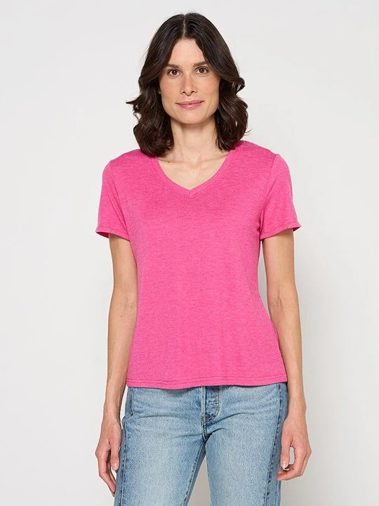 Zdjęcie produktu T-shirt basic Le Jardin du Lin różowy