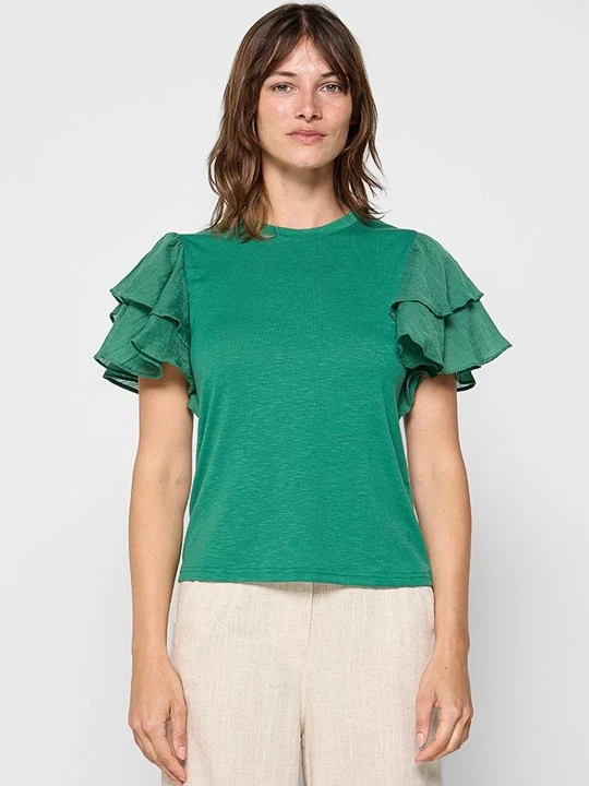 Zdjęcie produktu T-shirt basic Le Jardin du Lin zielony
