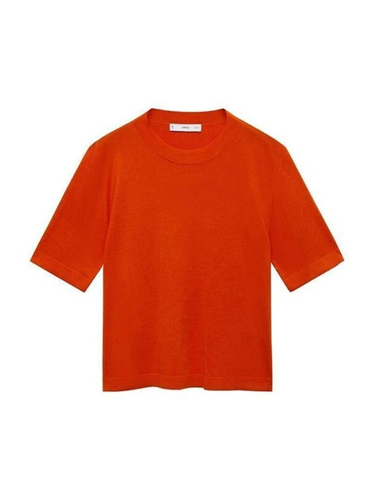 Zdjęcie produktu T-shirt basic Mango pomarańczowy melanż
