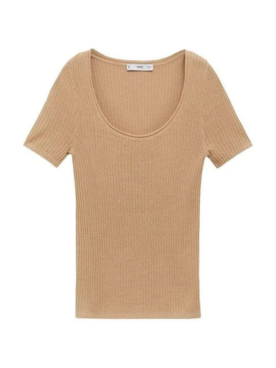Zdjęcie produktu T-shirt basic Mango brązowy