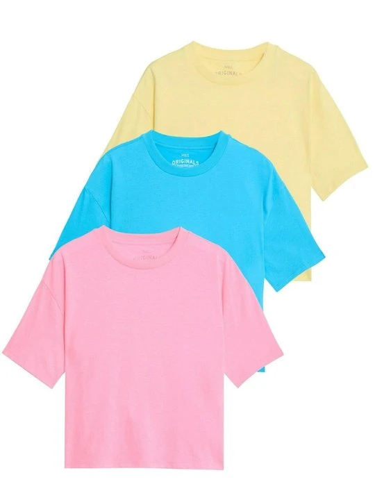 Zdjęcie produktu T-shirt basic Marks & Spencer żółty melanż