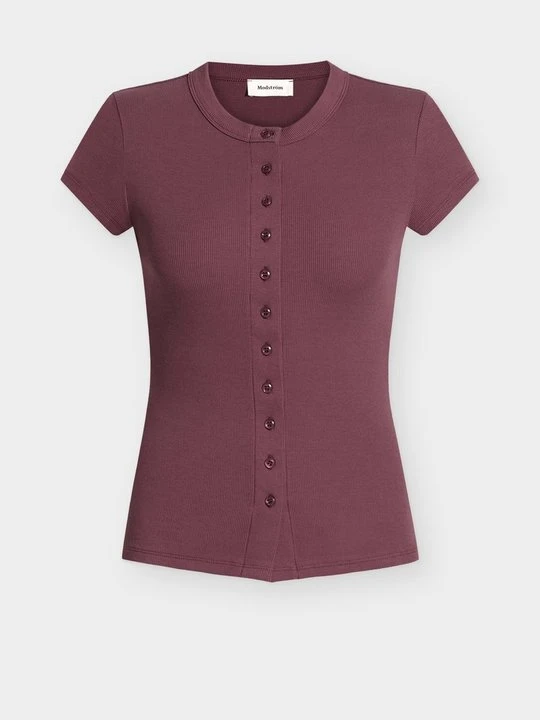 Zdjęcie produktu T-shirt basic Modström jagodowy