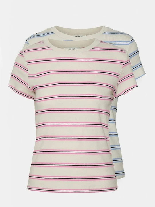 Zdjęcie produktu T-shirt basic Monki jasnoróżowy