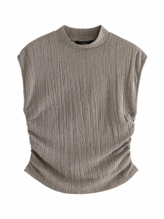 Zdjęcie produktu T-shirt basic Next beżowy melanż