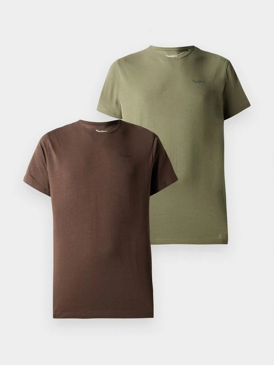 Zdjęcie produktu T-shirt basic Pepe Jeans ciemnobrązowy