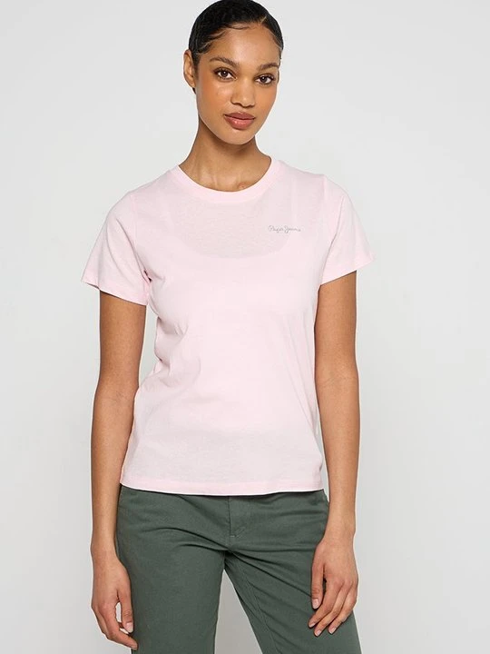 Zdjęcie produktu T-shirt basic Pepe Jeans jasnoróżowy