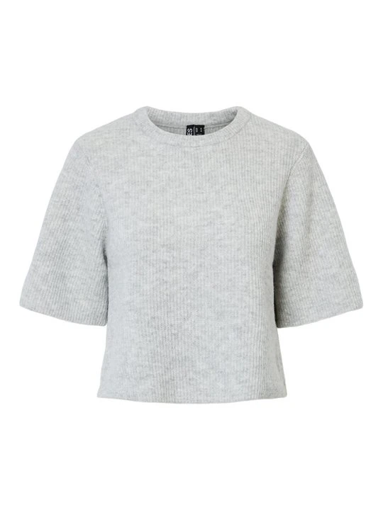 Zdjęcie produktu T-shirt basic Pieces jasnoszary melanż