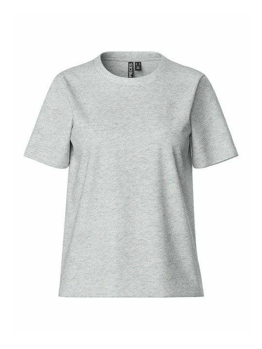 Zdjęcie produktu T-shirt basic Pieces jasnoszary melanż